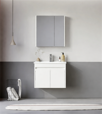 Orka Arno 65 cm Parlak Beyaz Banyo Dolabı Takımı (Kapaklı) , 5008777