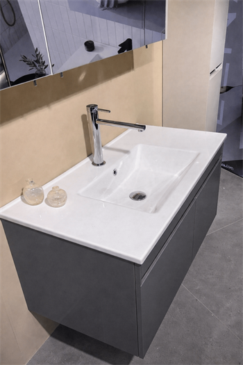 Orka Arno 85 cm Bazalt Gri Banyo Dolabı Alt Modül ve Lavabo (Kapaklı) , 5008781