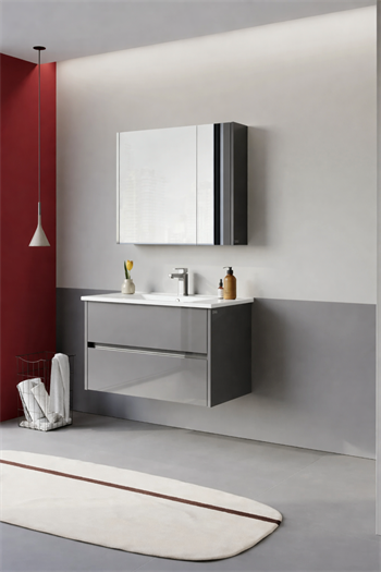 Orka Arno 85 cm Bazalt Gri Banyo Dolabı Takımı (Çekmeceli) , 5008784