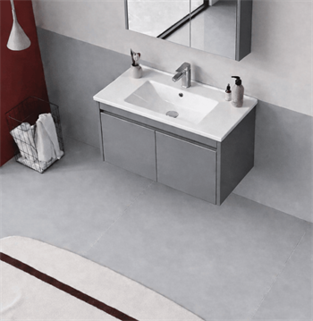 Orka Arno 85 cm Bazalt Gri Banyo Dolabı Alt Modül ve Lavabo (Kapaklı) , 5008781