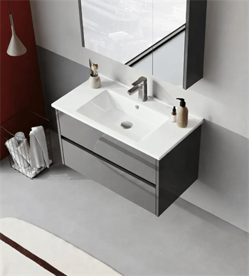 Orka Arno 85 cm Bazalt Gri Banyo Dolabı Alt Modül ve Lavabo (Çekmeceli) , 5008778