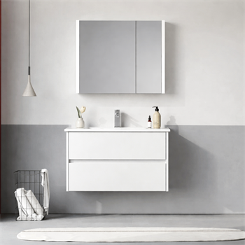 Orka Arno 85 cm Parlak Beyaz Banyo Dolabı Takımı (Çekmeceli) , 5008786