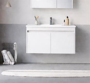 Orka Arno 85 cm Parlak Beyaz Banyo Dolabı Alt Modül ve Lavabo (Kapaklı) , 5008783