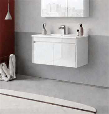 Orka Arno 85 cm Parlak Beyaz Banyo Dolabı Alt Modül ve Lavabo (Kapaklı) , 5008783