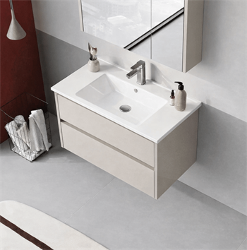 Orka Arno 85 cm Parlak Kaşmir Banyo Dolabı Alt Modül ve Lavabo (Çekmeceli) , 5008779