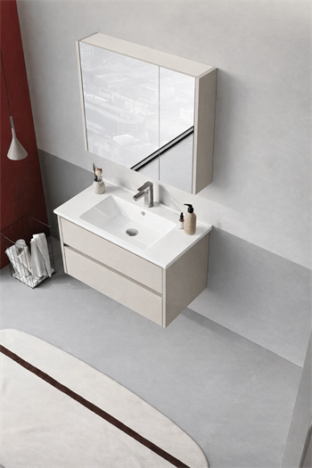 Orka Arno 85 cm Parlak Kaşmir Banyo Dolabı Takımı (Çekmeceli) , 5008785