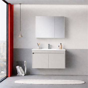 Orka Arno 85 cm Parlak Kaşmir Banyo Dolabı Takımı (Kapaklı) , 5008788