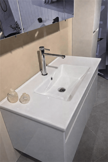 Orka Arno 85 cm Parlak Kaşmir Banyo Dolabı Alt Modül ve Lavabo (Kapaklı) , 5008782