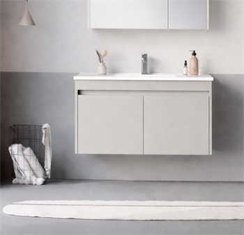 Orka Arno 85 cm Parlak Kaşmir Banyo Dolabı Alt Modül ve Lavabo (Kapaklı) , 5008782