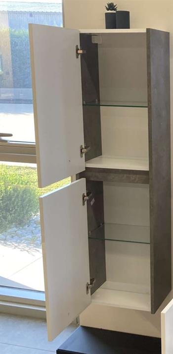 Orka Aydos 40 cm Retro Gümüş/Beyaz Banyo Boy Çamaşır Dolabı, 3000118