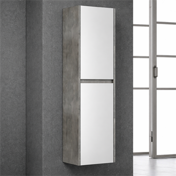 Orka Aydos 40 cm Retro Gümüş/Beyaz Banyo Boy Çamaşır Dolabı, 3000118