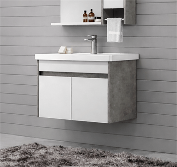 Orka Aydos 85 cm Retro Gümüş/BeyazBanyo Dolabı Alt Modül ve Lavabo, 5000970