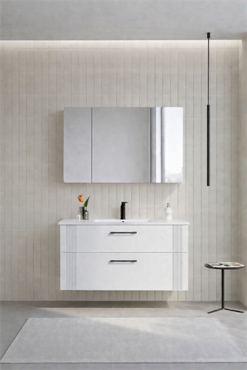 Orka Bari Banyo Dolabı Takımı, 100 cm, Mat Beyaz (Dolaplı Ayna),5006592