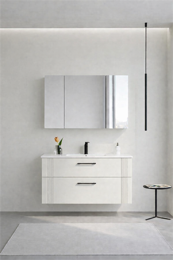 Orka Bari 100 cm Mat Kaşmir Banyo Dolabı Takımı (Dolaplı Ayna) , 5008251