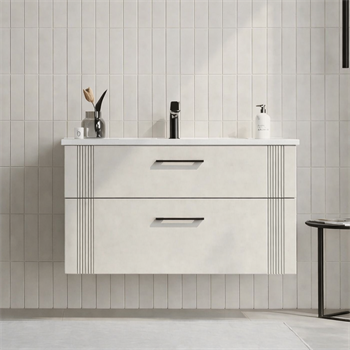 Orka Bari 100 cm Mat Kaşmir Banyo Dolabı Alt Modül ve Lavabo, 5008279