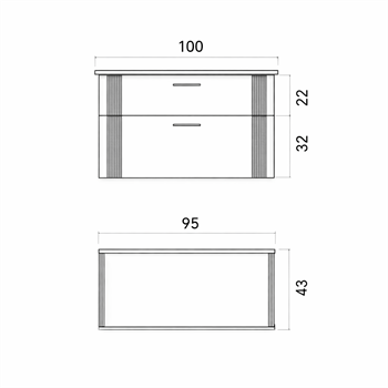 Orka Bari 100 cm Mat Kaşmir Banyo Dolabı Alt Modül ve Lavabo, 5008279