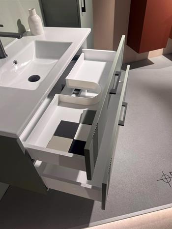 Orka Bari 100 cm Mat Soft Yeşil Banyo Dolabı Alt Modül ve Lavabo, 5006569