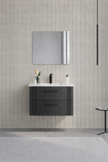 Orka Bari 65 cm Mat Antrasit Banyo Dolabı Takımı (Dolaplı Ayna), 5006587