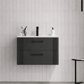 Orka Bari 65 cm Mat Antrasit Banyo Dolabı Alt Modül ve Lavabo, 5006563