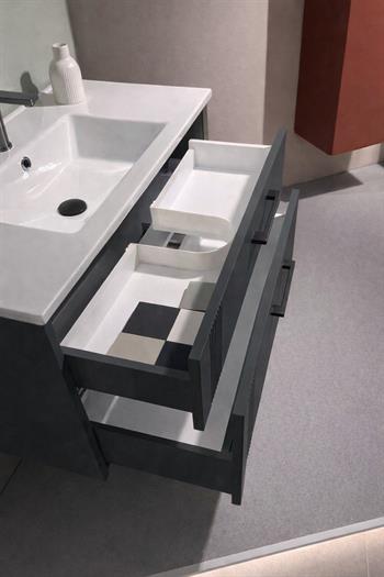 Orka Bari 65 cm Mat Antrasit Banyo Dolabı Alt Modül ve Lavabo, 5006563