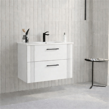 Orka Bari 65 cm Mat Beyaz Banyo Dolabı Alt Modül ve Lavabo, 5006560