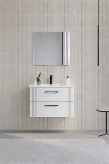 Orka Bari 65 cm Mat Beyaz Banyo Dolabı Takımı (Dolaplı Ayna), 5006584