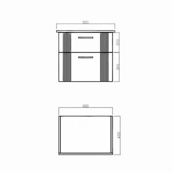 Orka Bari 65 cm Mat Kaşmir Banyo Dolabı Alt Modül ve Lavabo, 5008269