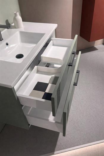 Orka Bari 65 cm Mat Soft Yeşil Banyo Dolabı Alt Modül ve Lavabo, 5006561