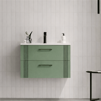 Orka Bari 65 cm Mat Soft Yeşil Banyo Dolabı Alt Modül ve Lavabo, 5006561