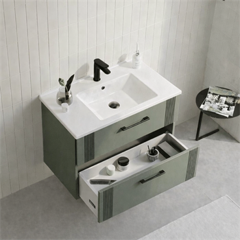 Orka Bari 65 cm Mat Soft Yeşil Banyo Dolabı Alt Modül ve Lavabo, 5006561