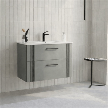 Orka Bari 65 cm Mat Soft Yeşil Banyo Dolabı Alt Modül ve Lavabo, 5006561