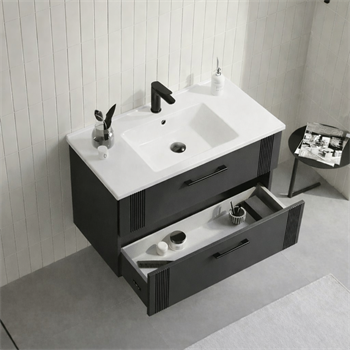 Orka Bari 85 cm Mat Antrasit Banyo Dolabı Alt Modül ve Lavabo, 5006567