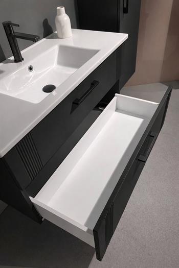 Orka Bari 85 cm Mat Antrasit Banyo Dolabı Alt Modül ve Lavabo, 5006567