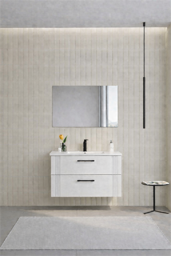 Orka Bari 85 cm Mat Kaşmir Banyo Dolabı Takımı (Dolaplı Ayna) , 5008241