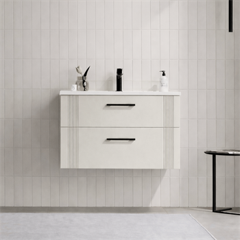 Orka Bari 85 cm Mat Kaşmir Banyo Dolabı Alt Modül ve Lavabo, 5008274