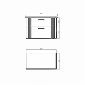 Orka Bari 85 cm Mat Kaşmir Banyo Dolabı Alt Modül ve Lavabo, 5008274