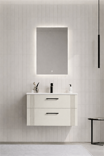 Orka Bari 85 cm Mat Kaşmir Banyo Dolabı Takımı (Ledli Ayna) , 5008246