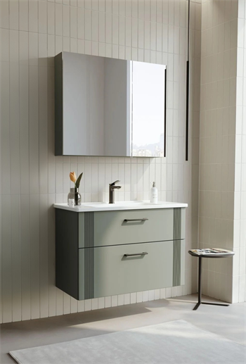 Orka Bari Banyo Dolabı Takımı, 85 cm, Mat Soft Yeşil (Dolaplı Ayna), 5006589