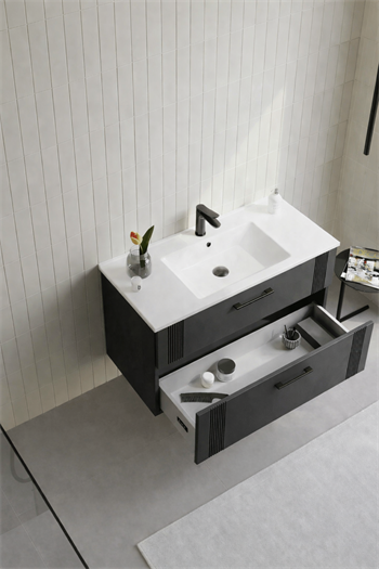 Orka Bari Banyo Dolabı Takımı, 100 cm, Mat Antrasit (Dolaplı Ayna), 5006595