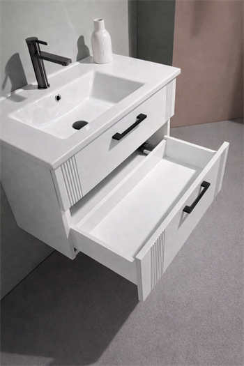 Orka Bari Banyo Dolabı Takımı, 65 cm, Mat Beyaz (Ledli Ayna), 5006572