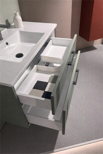 Orka Bari Banyo Dolabı Takımı, 65 cm, Mat Soft Yeşil (Ledli Ayna), 5006573