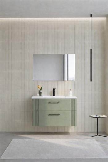 Orka Bari Banyo Dolabı Takımı, 85 cm, Mat Soft Yeşil (Dolaplı Ayna), 5006589