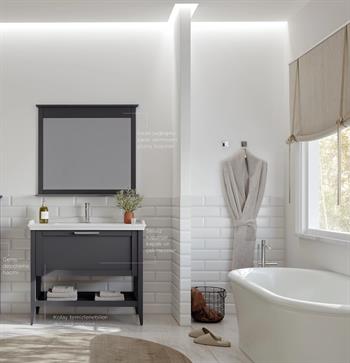 Orka Bastle 100 cm Antrasit Banyo Dolabı Takımı