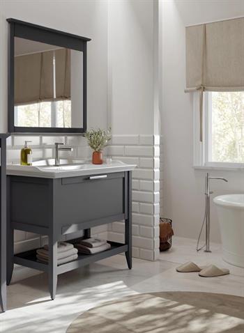 Orka Bastle 100 cm Antrasit Banyo Dolabı Takımı