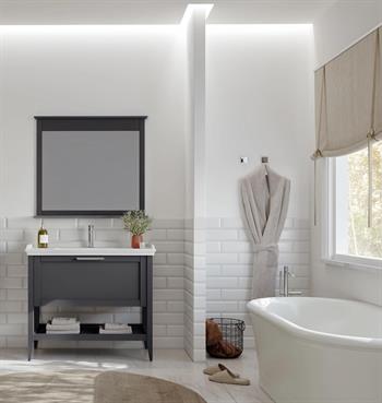 Orka Bastle 100 cm Antrasit Banyo Dolabı Takımı