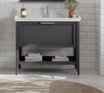 Orka Bastle 100 cm Antrasit Banyo Dolabı Alt Modül ve Lavabo