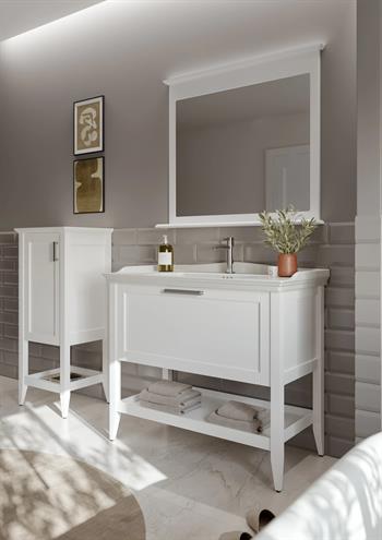 Orka Bastle 100 cm Beyaz Banyo Dolabı Takımı Ve Boy Dolabı 