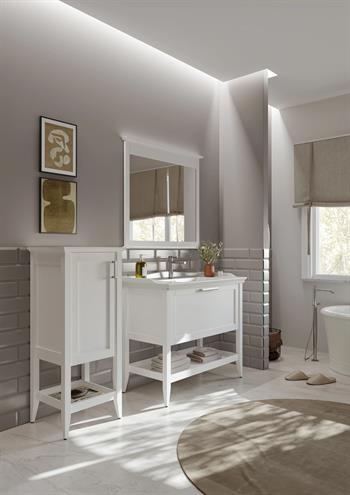 Orka Bastle 100 cm Beyaz Banyo Dolabı Takımı Ve Boy Dolabı 