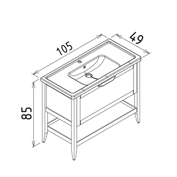 Orka Bastle 100 cm Gri Banyo Dolabı Alt Modül ve Lavabo