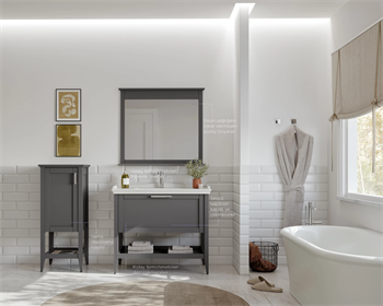 Orka Bastle 100 cm Gri Banyo Dolabı Takımı Ve Boy Dolabı